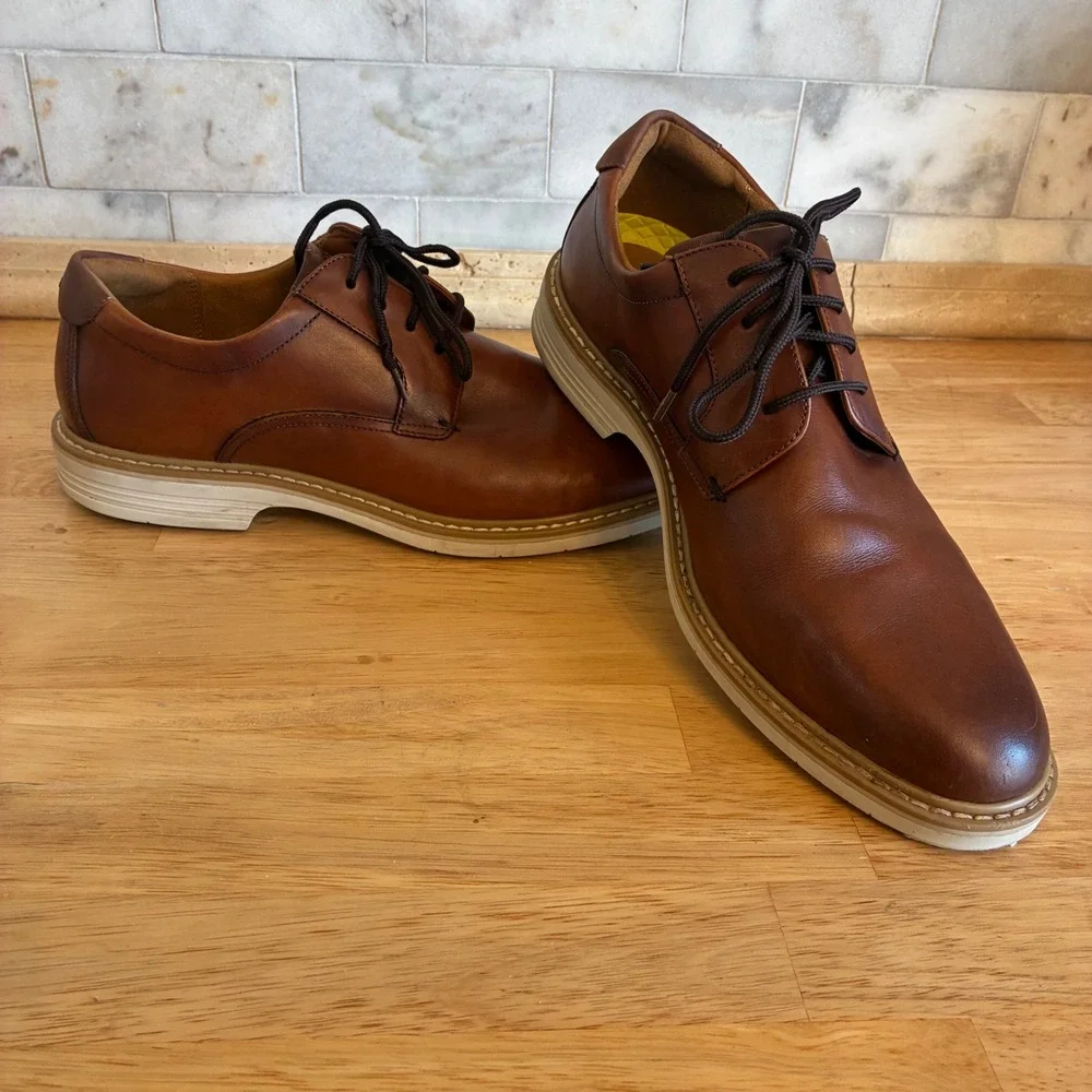 Florsheim Comfortech Oxford Men 11M Brown Leather Plain Toe Shoes Casual